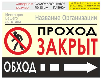 Информационный щит "обход справа" (пленка, 90х60 см) t08 - Охрана труда на строительных площадках - Информационные щиты - Магазин охраны труда Протекторшоп